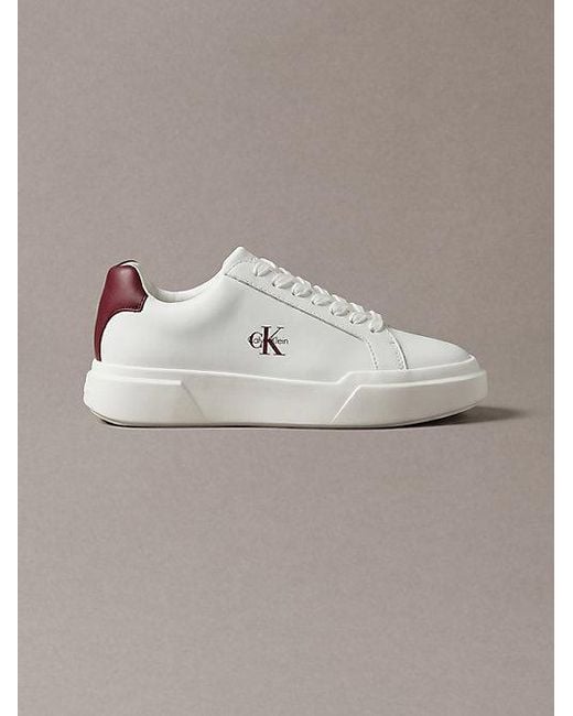 Calvin Klein Metallic Leather Durable Traction Chunky Trainers