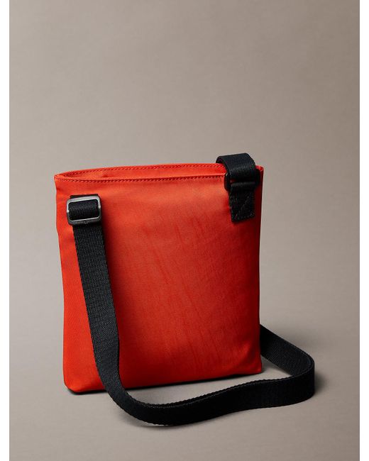 Calvin Klein Red Nylon Monogram Logo Flatpack for men