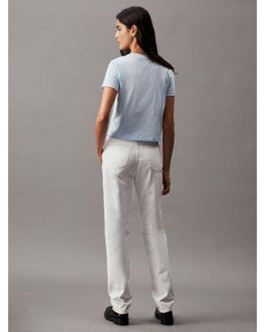 Camiseta slim con monograma Calvin Klein de color Gray