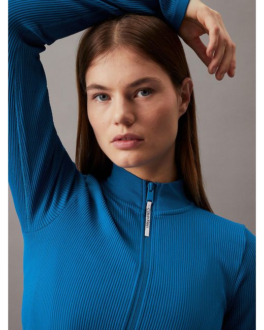 Veste courte avec fermeture éclair sur toute la longueur Calvin Klein en coloris Blue