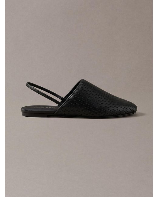 Calvin Klein Brown Leather Slingback Mules