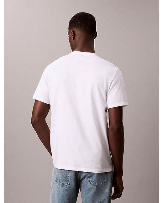 Calvin Klein White Logo Graphic T-Shirt for men