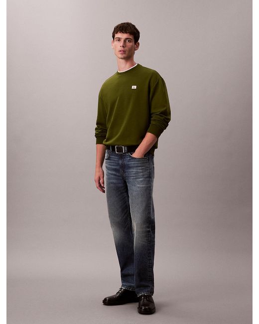 Calvin Klein Multicolor Cotton Terry Badge Sweatshirt for men