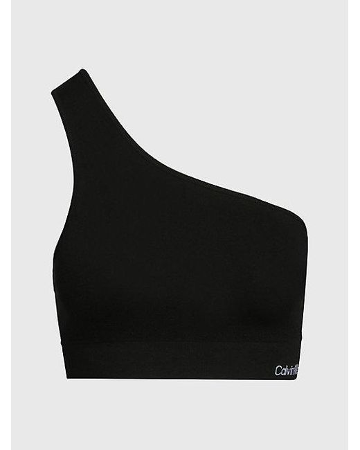 Calvin Klein One-shoulder Bikinitop - Ck Meta Essentials in het Black