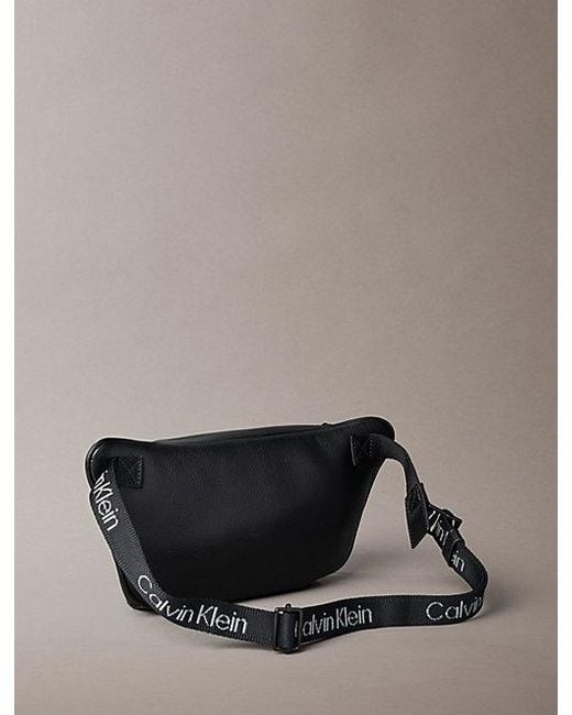 Calvin Klein Gray Pebbled Logo Strap Bum Bag for men