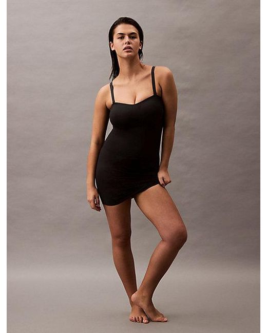Calvin Klein Black Shapewear Slip Dress Stay Put Stretch