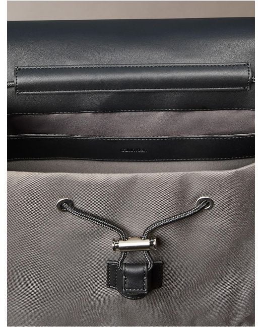 Calvin Klein Gray Structured Flap Backpack for men