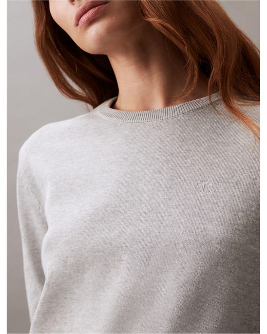 Calvin Klein Gray Smooth Cotton Sweater