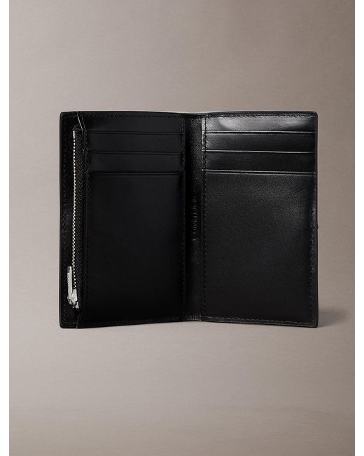 Calvin Klein Black Pebbled Leather Rfid Wrist Strap Wallet