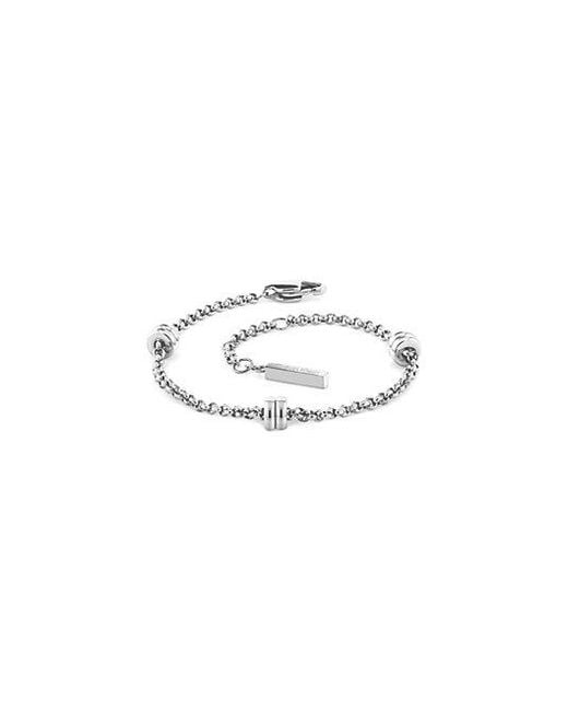 Calvin Klein White Jeans Stainless Steel Bead Chain Bracelet
