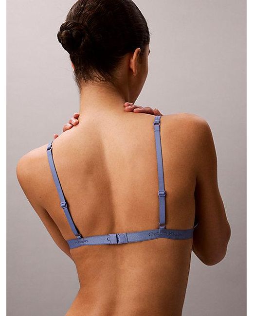 Calvin Klein Purple Triangle Bra Sheer Modal Mesh