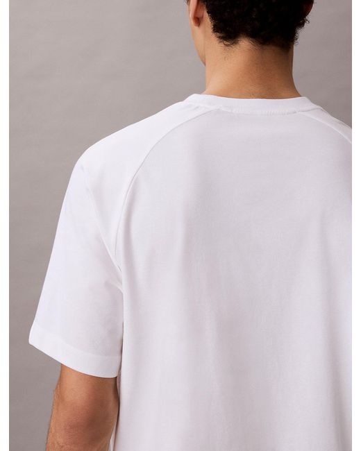 Calvin Klein White Performance Cotton Blend Gym T-Shirt for men