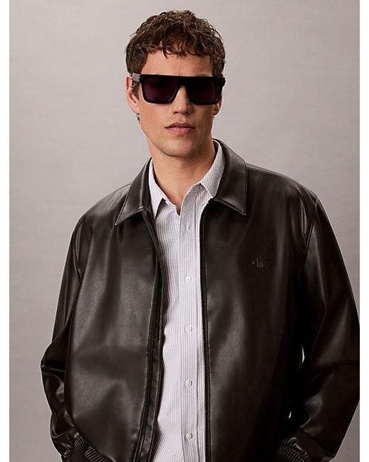 Calvin Klein Gray Modified Rectangle Sunglasses Ck26505S