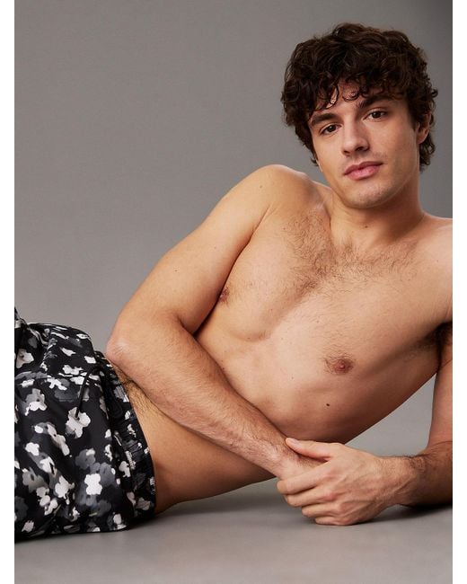 Short De Bain Mi-Long Avec Cordon De Serrage Calvin Klein pour homme en coloris Black