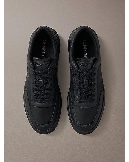 Calvin Klein Brown Leather Durable Traction Chunky Trainers for men