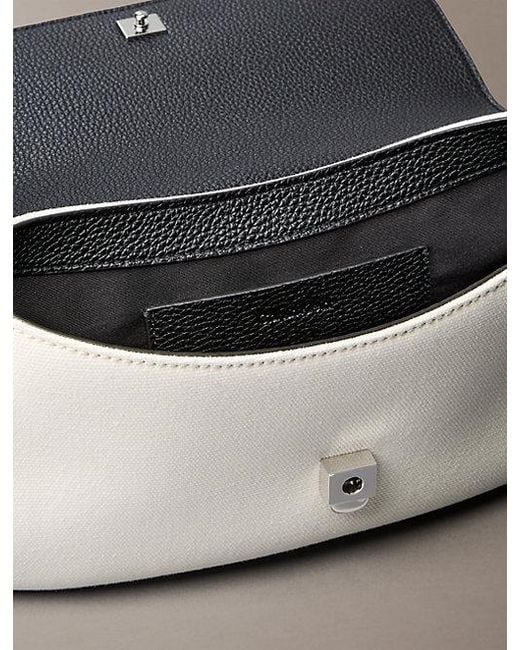 Calvin Klein Brown Cotton Canvas Top Handle Shoulder Bag