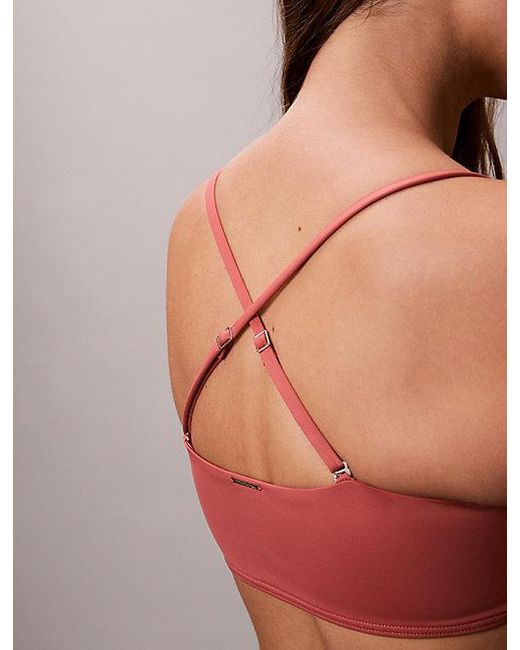 Calvin Klein Red Bandeau Bikini Top Ck Essentials