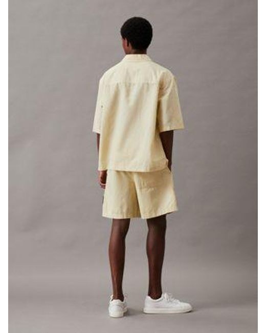 Shorts de lino y algodón Calvin Klein de hombre de color Natural