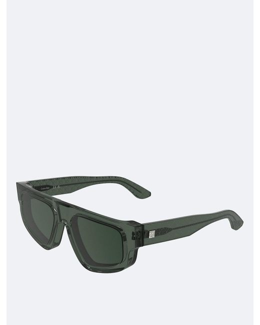 Calvin Klein Green Modified Rectangle Sunglasses Ck25539S