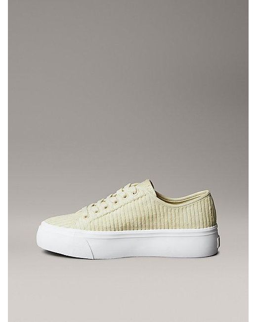 Calvin Klein Metallic Jeans Courderoy Platform Trainers