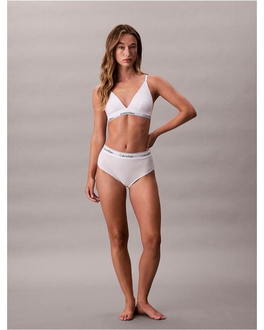 Calvin Klein White Icon Cotton Modal High Waist Bikini
