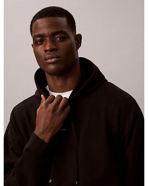 Calvin Klein Black Sport Performance Cotton Blend Hoodie for men