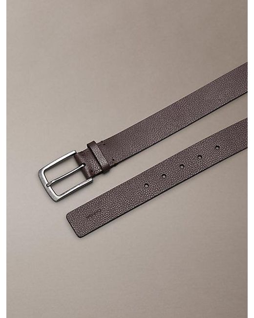 Calvin Klein Brown Pebbled Full Grain Leather Belt for men