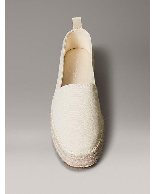 Calvin Klein Canvas Plateau-Espadrilles in het Metallic