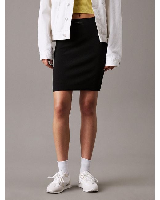 Gonna Midi Slim di Calvin Klein in Black
