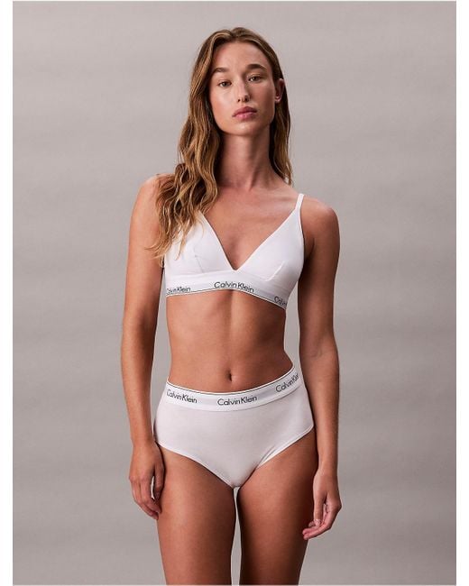 Calvin Klein White Icon Cotton Modal High Waist Bikini