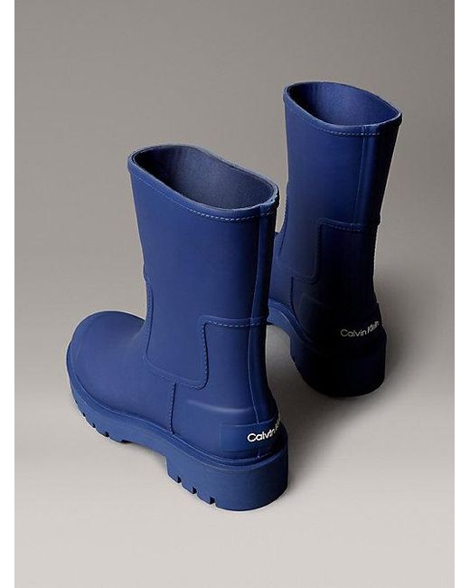 Calvin Klein Blue Wasserdichte Regenstiefel Mit Flexibler Profilsohle