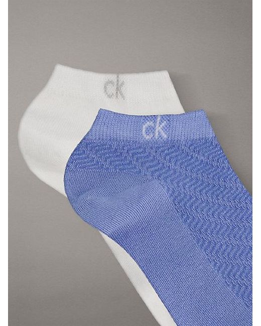 Calvin Klein Blue 2 Pack Soft Texture Trainer Socks