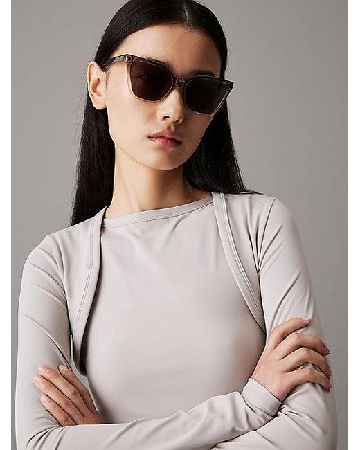 Calvin Klein Natural Cat Eye Sunglasses Ck24507S
