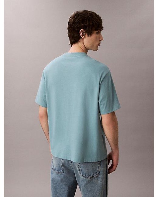Calvin Klein Relaxed T-Shirt Met Grafisch Scriptlogo in het Blue voor heren