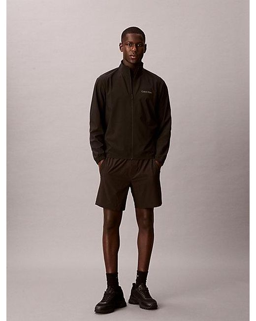 Calvin Klein Black Sport Performance Zip Up Windbreaker for men
