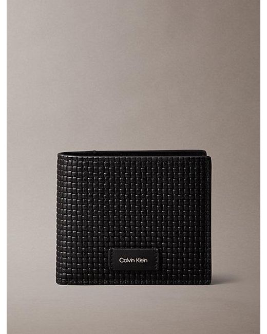 Calvin Klein Gray Embossed Woven Billfold Coin Wallet for men