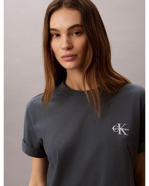 Calvin Klein Blue Monologo Boxy T-Shirt