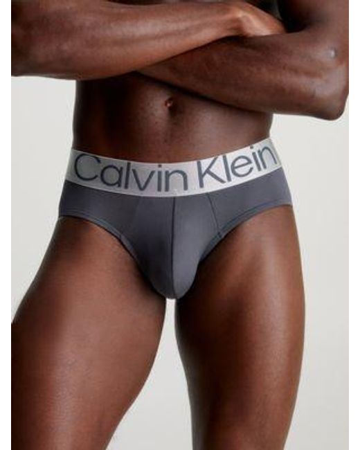 Calvin Klein 3-pack Slips - Steel Micro in het Multicolor voor heren