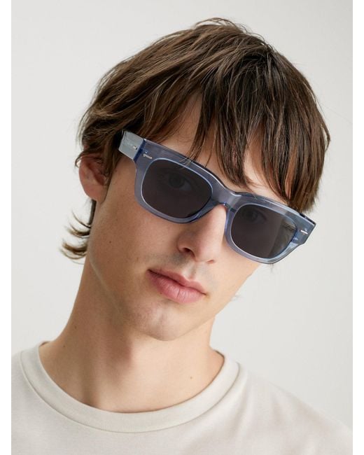 Calvin Klein Blue Rectangle Sunglasses Ck23509S for men