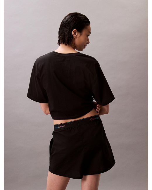 Short De Pyjama En Popeline De Coton Calvin Klein en coloris Black
