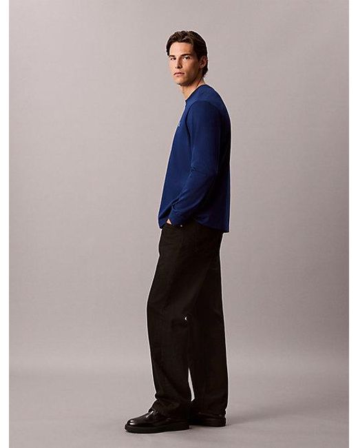 Calvin Klein Blue Jeans Relaxed Monogram T-Shirt for men