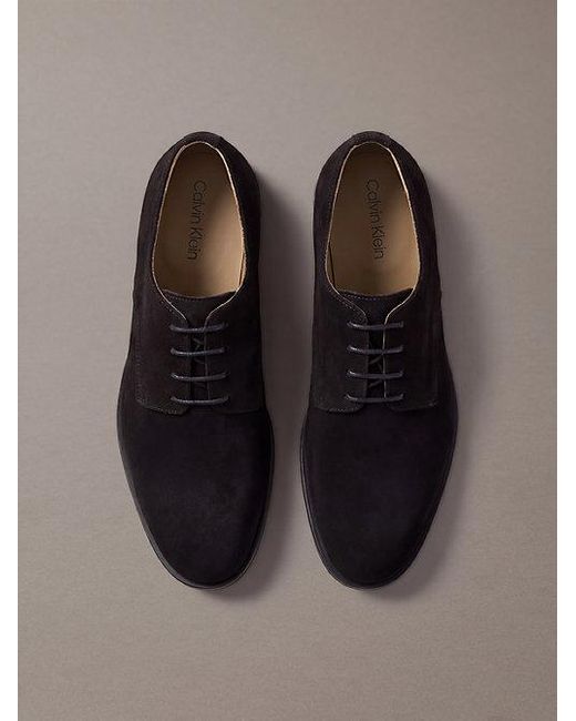 Calvin Klein Brown Theo Suede Derby Lace Up Shoes for men