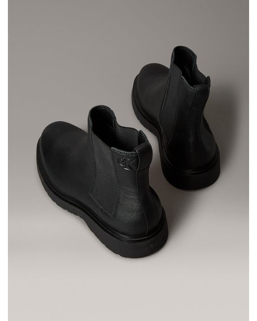 Bottes En Daim À Lacets Et Fermeture Éclair Calvin Klein pour homme en coloris Black