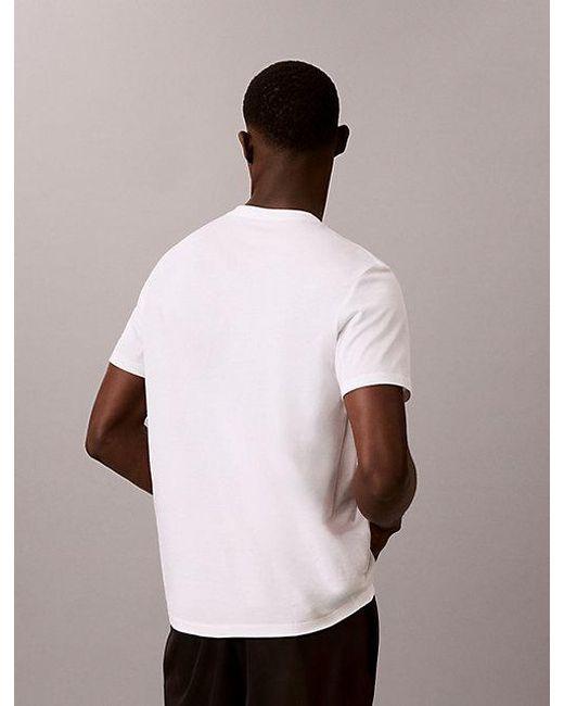 Calvin Klein White Jeans Monogram T-Shirt Pride for men