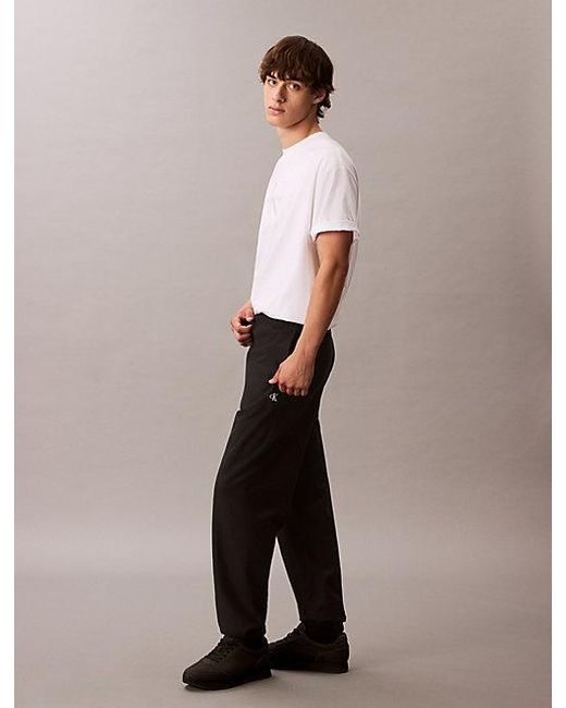 Calvin Klein Baumwoll-Frottee-Jogginghose Mit Monogramm in Black für Herren