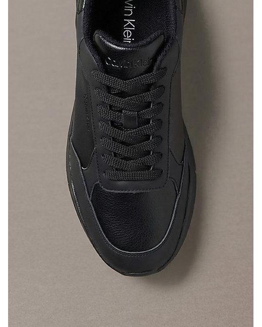 Calvin Klein Brown Leather Chunky Dad Trainers for men