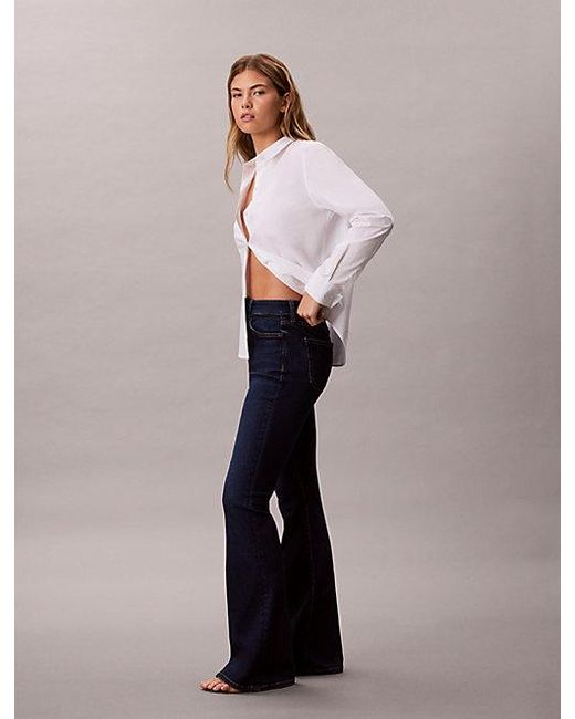 Calvin Klein Blue Jeans High Rise Flared Jeans