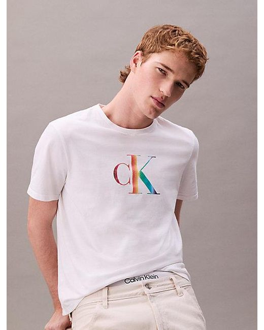 Calvin Klein Monogram T-Shirt in het White voor heren