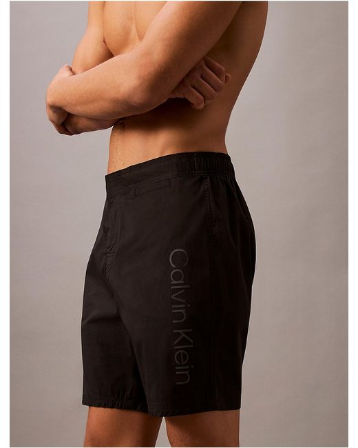 Calvin Klein Black Solid 7" Swim Shorts for men