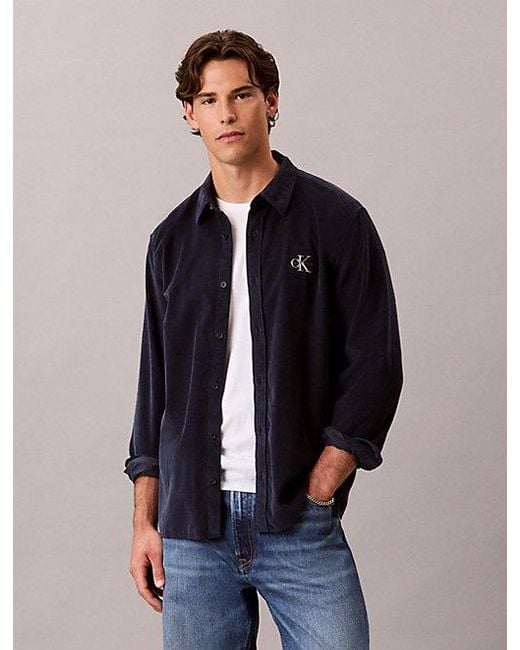 Calvin Klein Blue Jeans Cotton Corduroy Shirt for men
